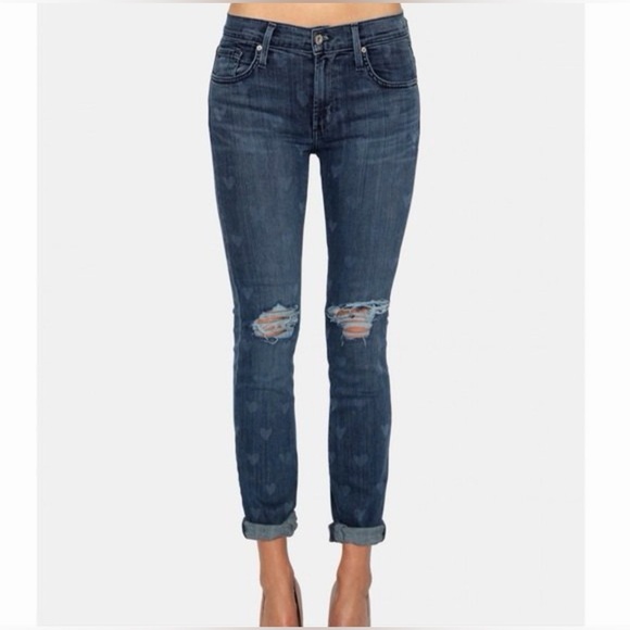 James Jeans Buddy Vintage Love Heart Denim Distressed Straight Jeans Size 26 NWT - Picture 15 of 15